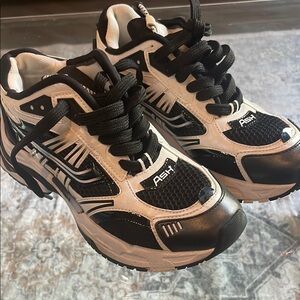 Ash Black and White Sneakers with Retro Design